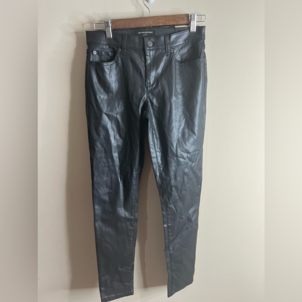 NWT banana republic skinny 26/2r shiny black jeans